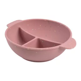   Canpol babies Szilikon osztott tál, tapadókoronggal, 360ml, DOTS - pink