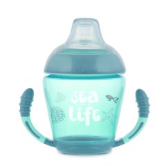   Canpol babies Cseppmentes pohár, puha szilikon etetőcumival, 230 ml, SEA LIFE - szürke