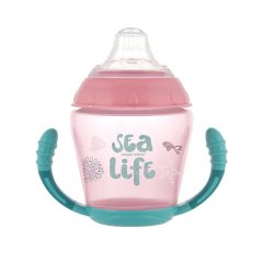   Canpol babies Cseppmentes pohár, puha szilikon kiöntővel, 230ml, SEA LIFE - rózsaszín