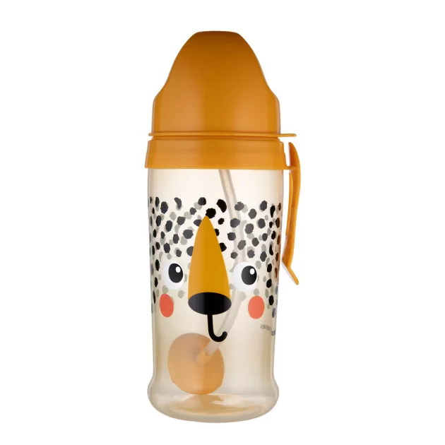 Canpol babies Cseppmentes sport itatópohár súlyozott szívószállal BabiesBoo 350ml - gepárd