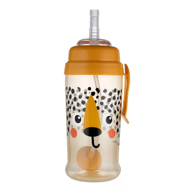 Canpol babies Cseppmentes sport itatópohár súlyozott szívószállal BabiesBoo 350ml - gepárd