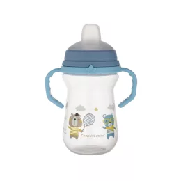   Canpol babies Itatópohár szilikonos ivócsőrrel, FirstCup, 250 ml, Bonjour Paris - kék