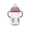 Canpol babies Itatópohár szilikonos ivócsőrrel, FirstCup, 250 ml, Bonjour Paris - rózsaszín
