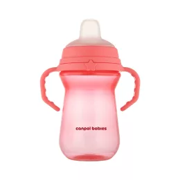   Canpol babies Itatópohár szilikonos ivócsőrrel, FirstCup, 250 ml, rózsaszín