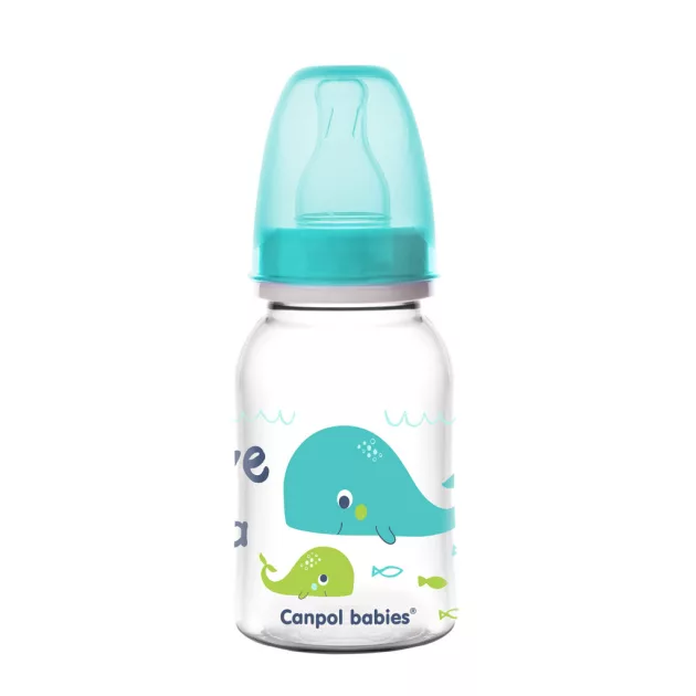 Canpol babies Keskeny nyakú cumisüveg, 120 ml, LOVE&SEA
