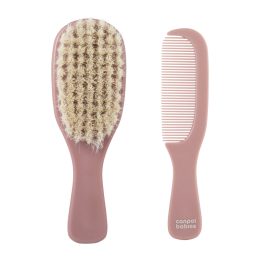   Canpol babies Természetes sörtés hajkefe és fésű GOLD - rózsaszín