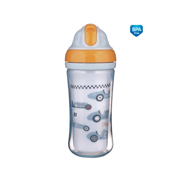 Canpol babies Sport Pohár Szilikon Flip Top Szívószállal 260ml autók