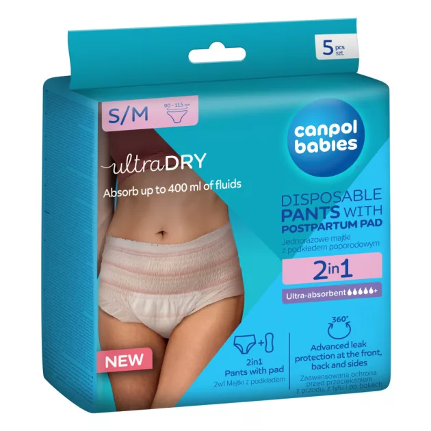 Canpol babies 2az1ben szülés utáni pelenka 5db - S/M