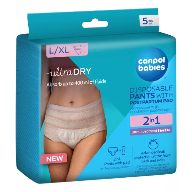 Canpol babies 2az1ben szülés utáni pelenka 5db - L/XL