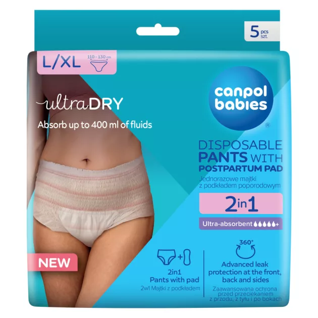 Canpol babies 2az1ben szülés utáni pelenka 5db - L/XL