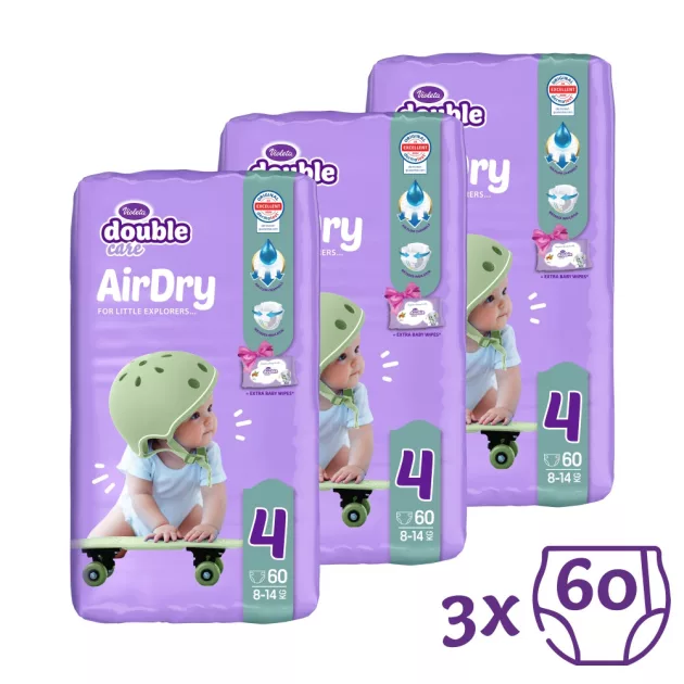 Violeta Double Care Air Dry Nadrágpelenka 4 (8-14 kg) 3 x 60 db