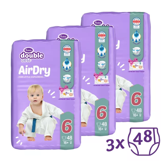 Violeta Double Care Air Dry Nadrágpelenka 6 (16+ kg) 3 x 48 db