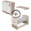 Todi Teddy 70x140-es átalakítható babaágy + Teddy 3 fiókos komód + pelenkázó toldalék
