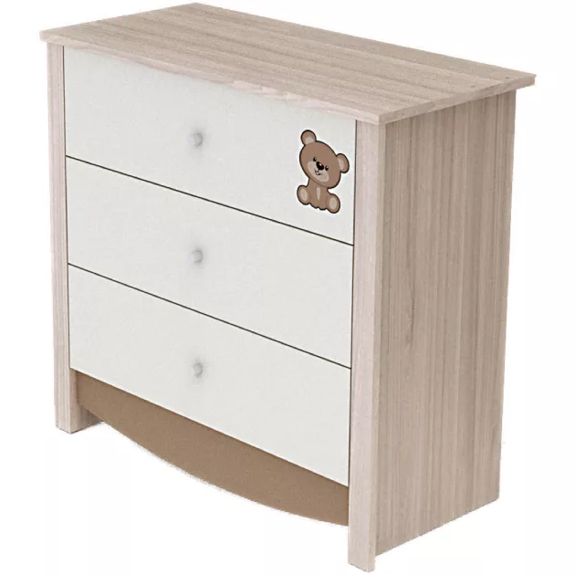 Todi Teddy 70x140-es átalakítható babaágy + Teddy 3 fiókos komód + pelenkázó toldalék