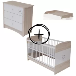   Todi Magic 70x140-es átalakítható babaágy + Magic 3 fiókos komód + pelenkázó toldalék