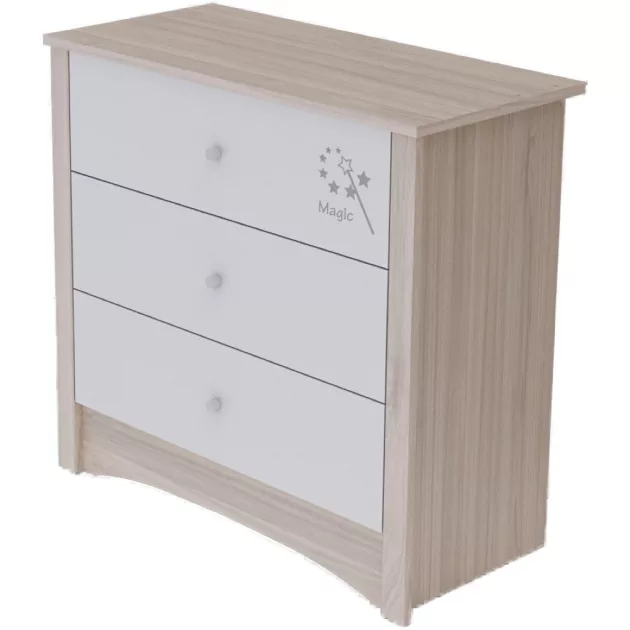 Todi Magic 70x140-es átalakítható babaágy + Magic 3 fiókos komód + pelenkázó toldalék