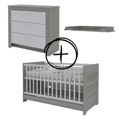   Todi Cube 2 70x140-es átalakítható babaágy + Cube 2 3 fiókos komód + pelenkázó toldalék
