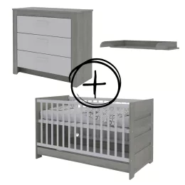   Todi Cube 2 70x140-es átalakítható babaágy + Cube 2 3 fiókos komód + pelenkázó toldalék