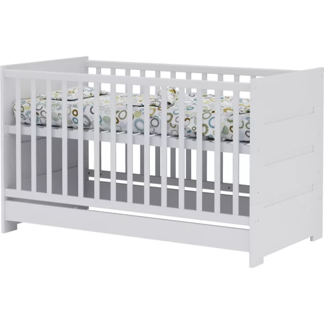 Todi White Bunny 70x140-es átalakítható babaágy + 3 fiókos komód + pelenkázó toldalék