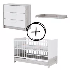   Todi Bee 70x140-es átalakítható babaágy + Bee 3 fiókos komód + pelenkázó toldalék