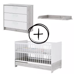   Todi Bee 70x140-es átalakítható babaágy + Bee 3 fiókos komód + pelenkázó toldalék