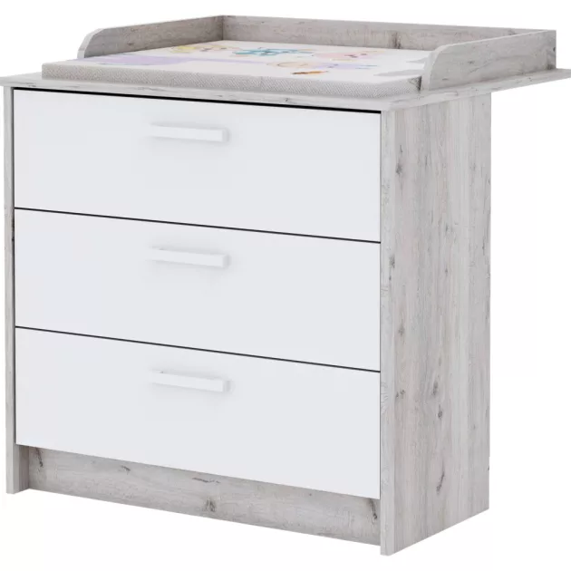 Todi Bee 70x140-es átalakítható babaágy + Bee 3 fiókos komód + pelenkázó toldalék