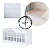 Todi Elegant 3 fiókos komód + 70x140-es átalakítható babaágy + standard pelenkázó toldalék