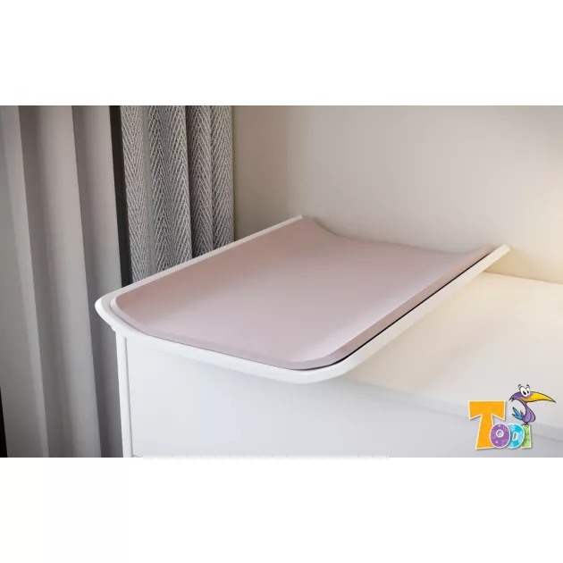 Todi Elegant 3 fiókos komód + 70x140-es átalakítható babaágy + íves pelenkázó toldalék