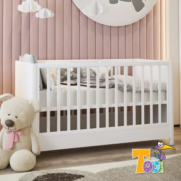 Todi Elegant 3 fiókos komód + 70x140-es átalakítható babaágy + standard pelenkázó toldalék