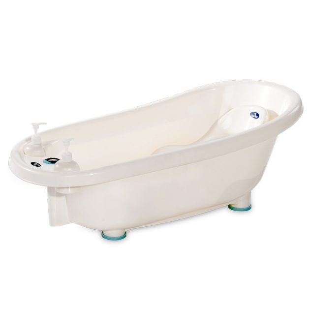 Lorelli kád 88cm babatartóval és hőmérővel + kádállvány - White/Blue