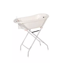   Lorelli kád 88cm babatartóval és hőmérővel + kádállvány - White/Pink