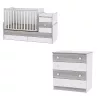 Lorelli Maxi Plus kombi ágy 70x160 + Komód - White & Artwood