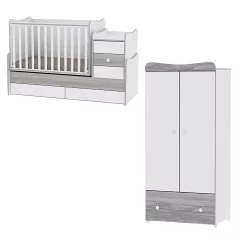   Lorelli Maxi Plus kombi ágy 70x160 + Exclusive szekrény - White & Artwood