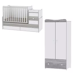   Lorelli Maxi Plus kombi ágy 70x160 + Exclusive szekrény - White & Artwood