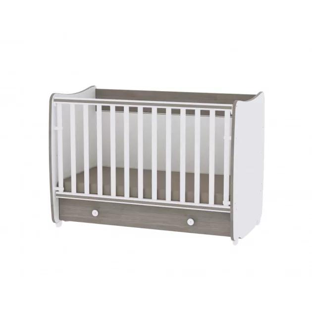 Lorelli Dream kiságy 60x120 + Cupboard pelenkázó komód - White & Coffee