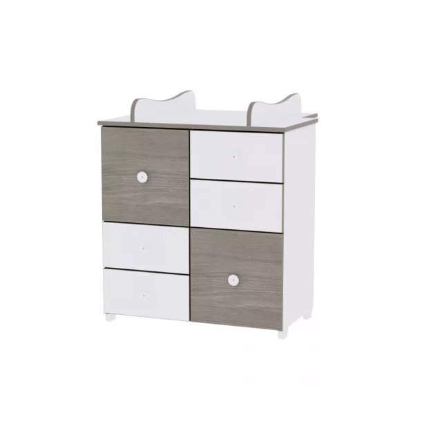 Lorelli Dream kiságy 60x120 + Cupboard pelenkázó komód - White & Coffee