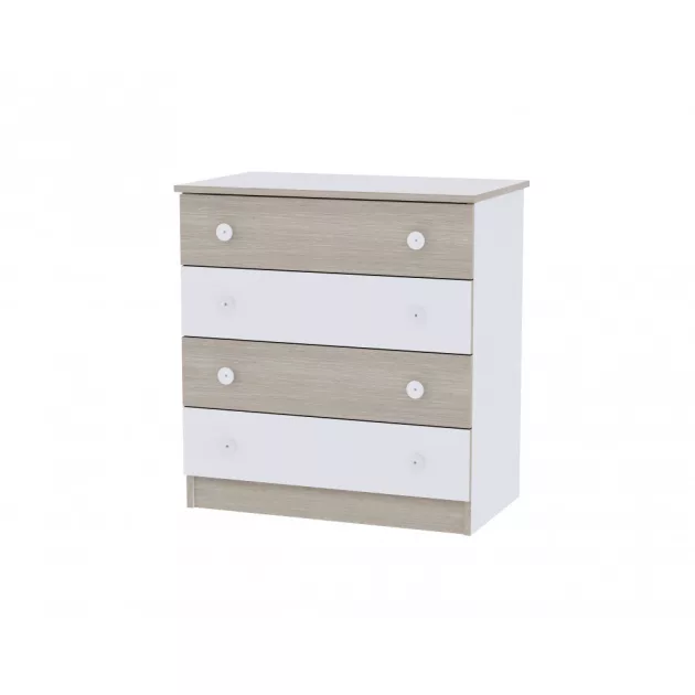 Lorelli MiniMax kombi ágy 72x190 + Komód + Exclusive szekrény - White & Amber