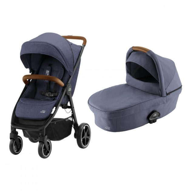 Britax Römer B-Agile R sport babakocsi - Navy Ink/Brown+Smile III mózeskosár - Indigo Blue