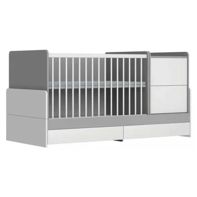 Faktum Alda Selyemszürke kombi babaágy+3 osztású szekrény (10 doboz)