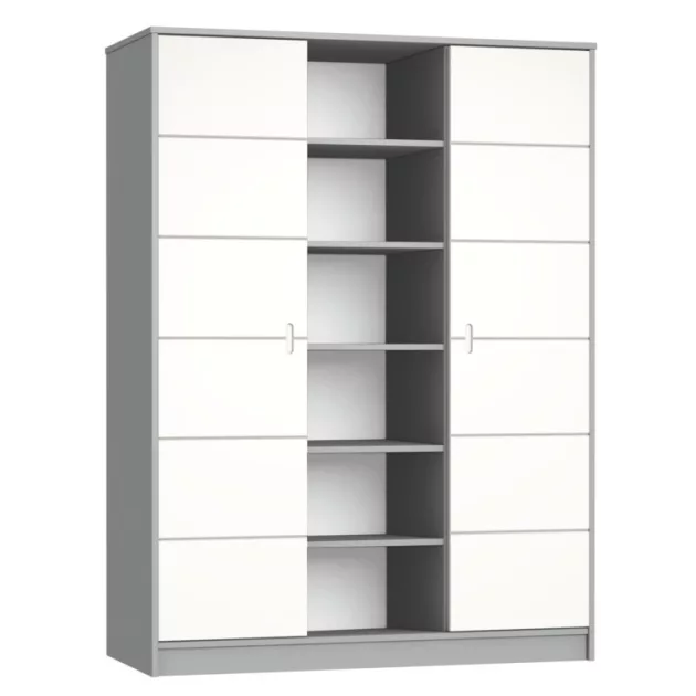 Faktum Alda Selyemszürke kombi babaágy+3 osztású szekrény+Széles nyitott tároló  (13 doboz)