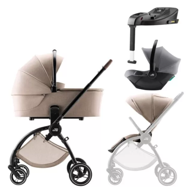 Britax Römer Rio Style 2az1-ben babakocsi +Baby Safe Core hordozó + bázistalp - Teak