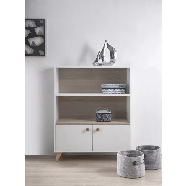 Faktum Colette Fehér Kombi babaágy  - fehér+2 osztású szekrény+ széles nyitott tároló (10 doboz)
