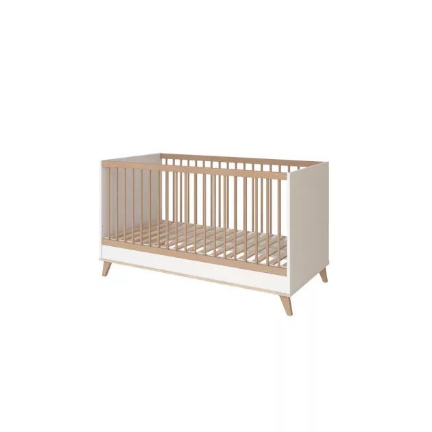 Faktum FLIP White  White & Oak átalakítható 140-es babaágy - fehér +komód+toldalék (5 doboz)