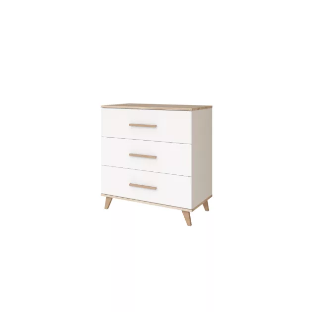 Faktum FLIP White  White & Oak átalakítható 140-es babaágy - fehér +komód+toldalék (5 doboz)