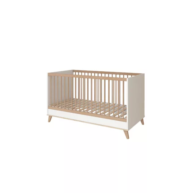 Faktum FLIP White & Oak 120-as babaágy +komód+2 osztású szekrény (6 doboz)
