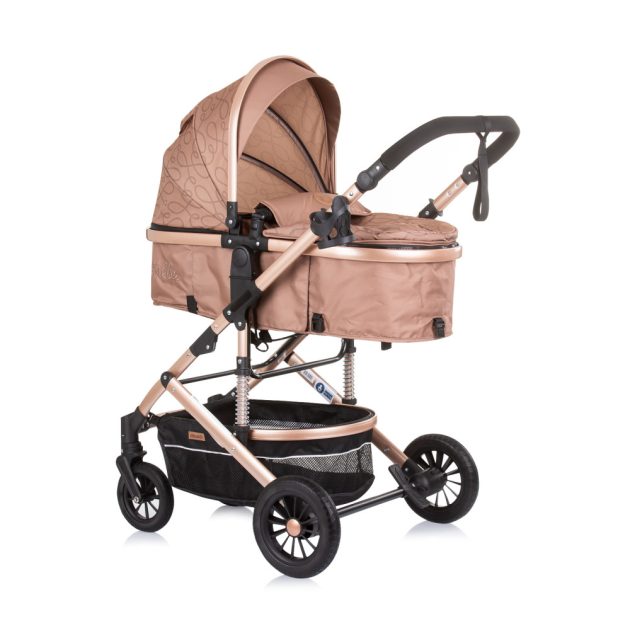 Chipolino Estelle babakocsi mózessé alakítható sport résszel + autóshordozó 0-13kg - Sand