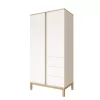 Faktum Loop White&Oak Átalakítható 140-es babaágy  - fehér+komód+toldalék+2 osztású szekrény  (8 doboz)