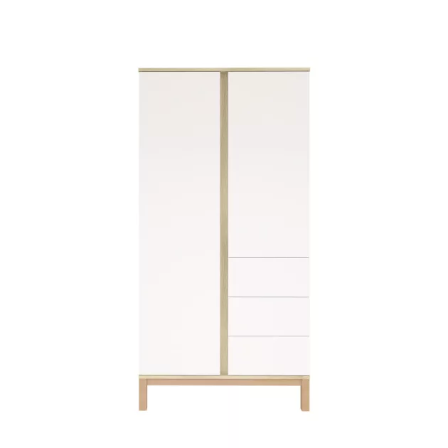 Faktum Loop White&Oak Átalakítható 140-es babaágy  - fehér+komód+toldalék+2 osztású szekrény  (8 doboz)