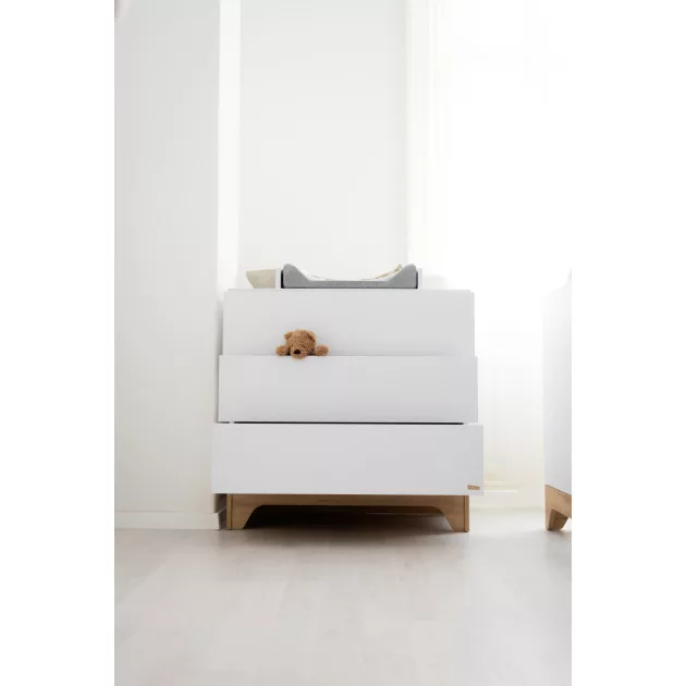Faktum LUMINA White 120-as babaágy - fehér+komód+toldalék+2 osztású szekrény (7 doboz)