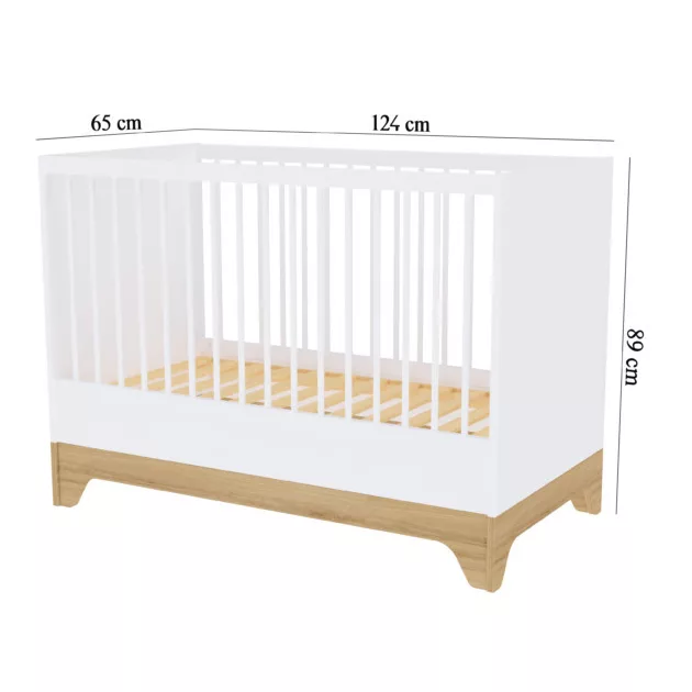 Faktum LUMINA White 120-as babaágy - fehér+komód+toldalék+2 osztású szekrény (7 doboz)